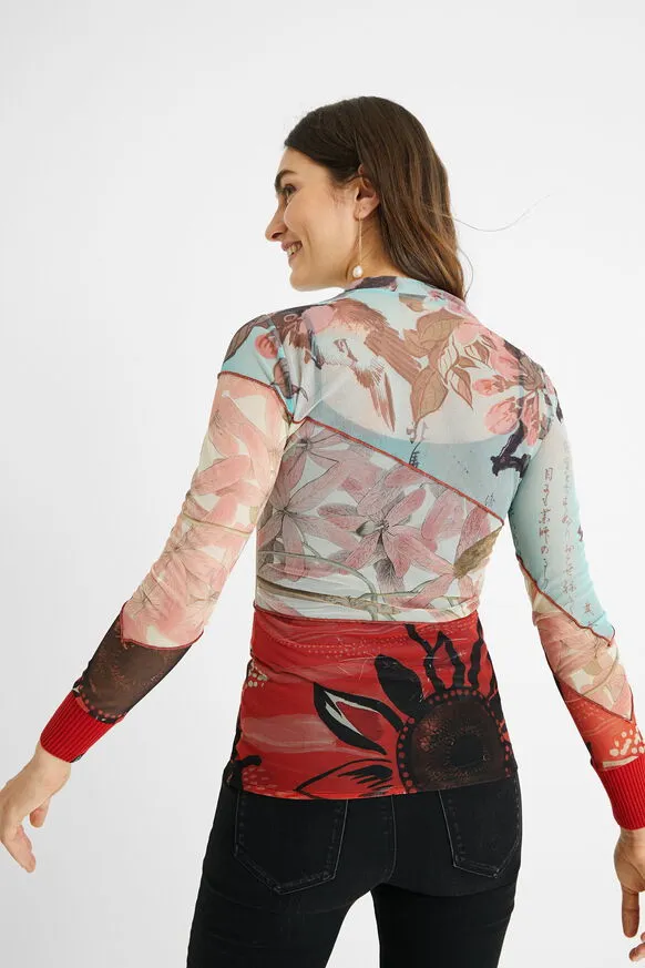 Nebraska Long Sleeved Sheer over Vest Top Desigual Style 20WWTKAI