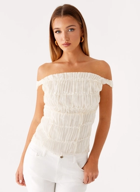 Breathable Underarm Gussets Nebula Top - Ivory