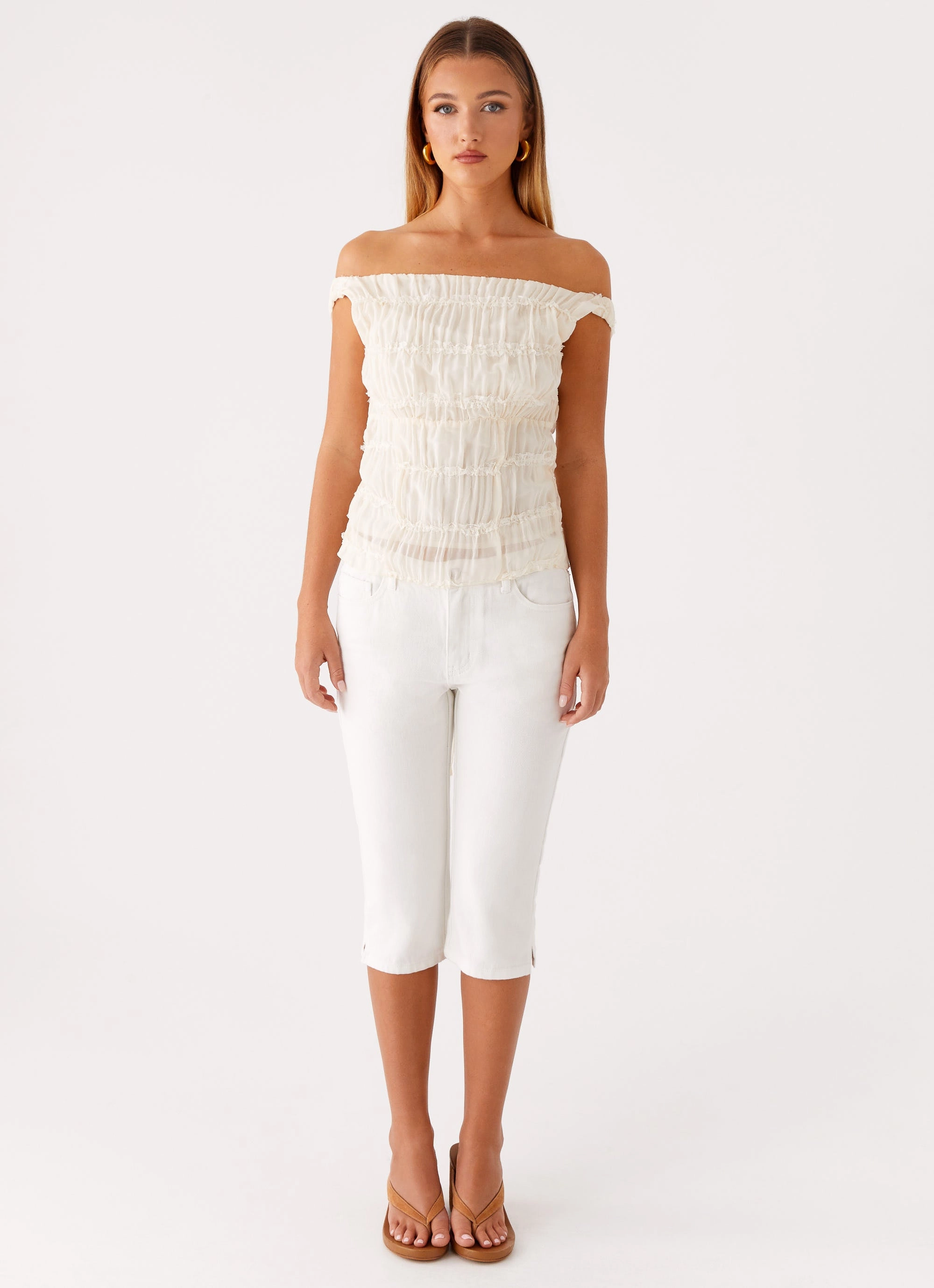 Layered Neckline Nebula Top - Ivory