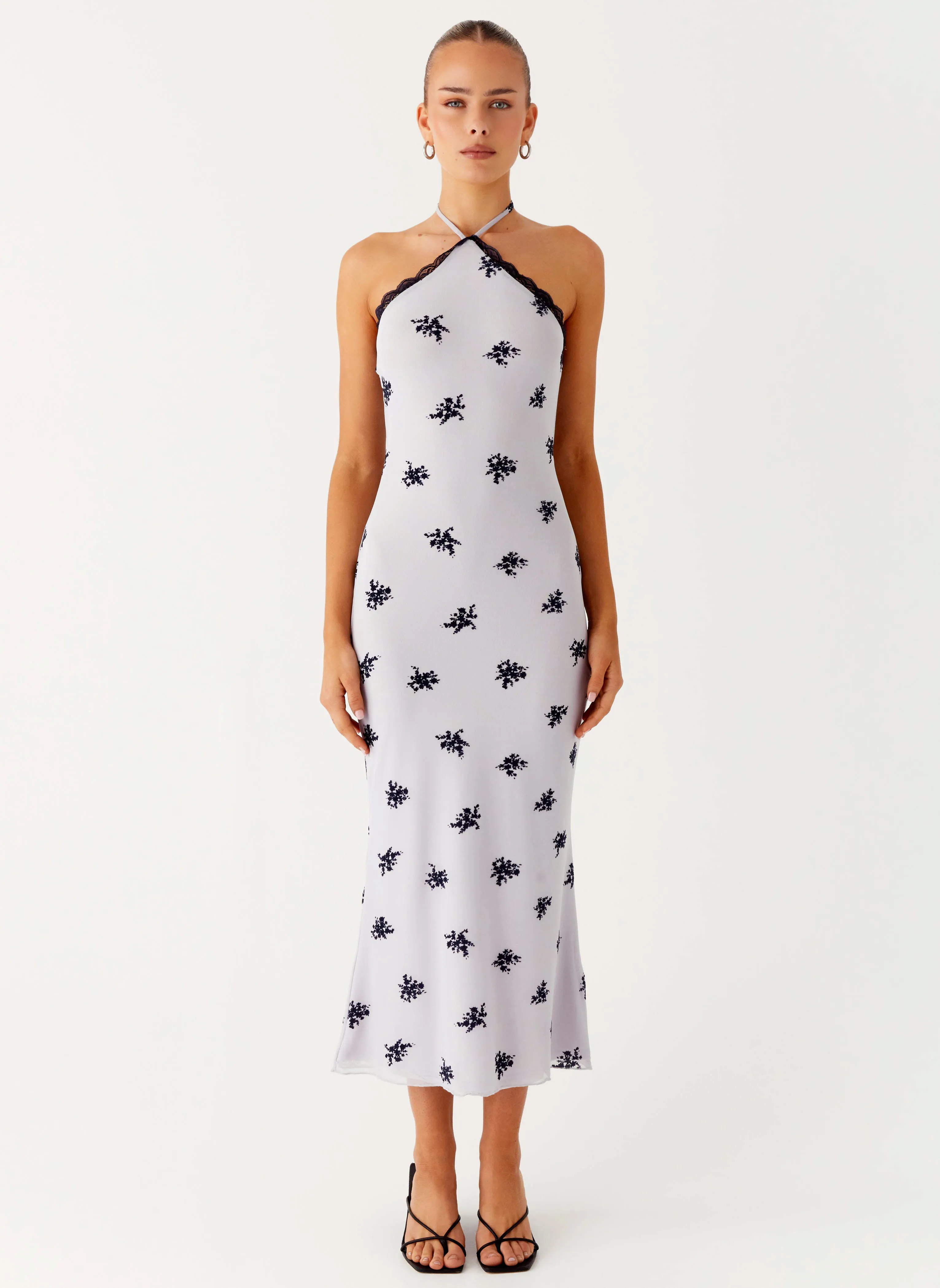 Nestel Flock Halter Midi Dress - Lilac Light and Breezy