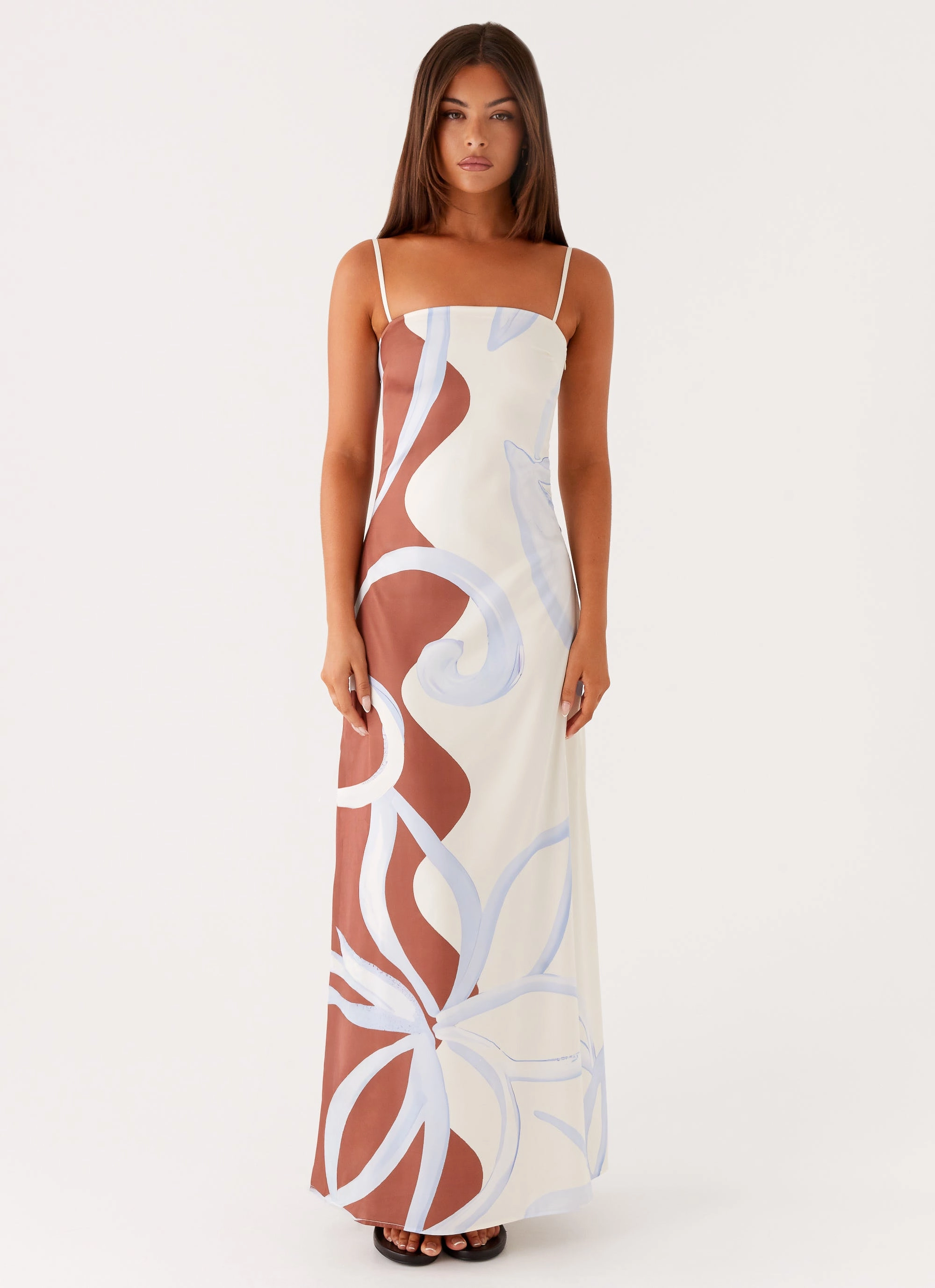 Aster Bloom Maxi Dress - Bloom Wave Print Maximalist-Trend Move Easy