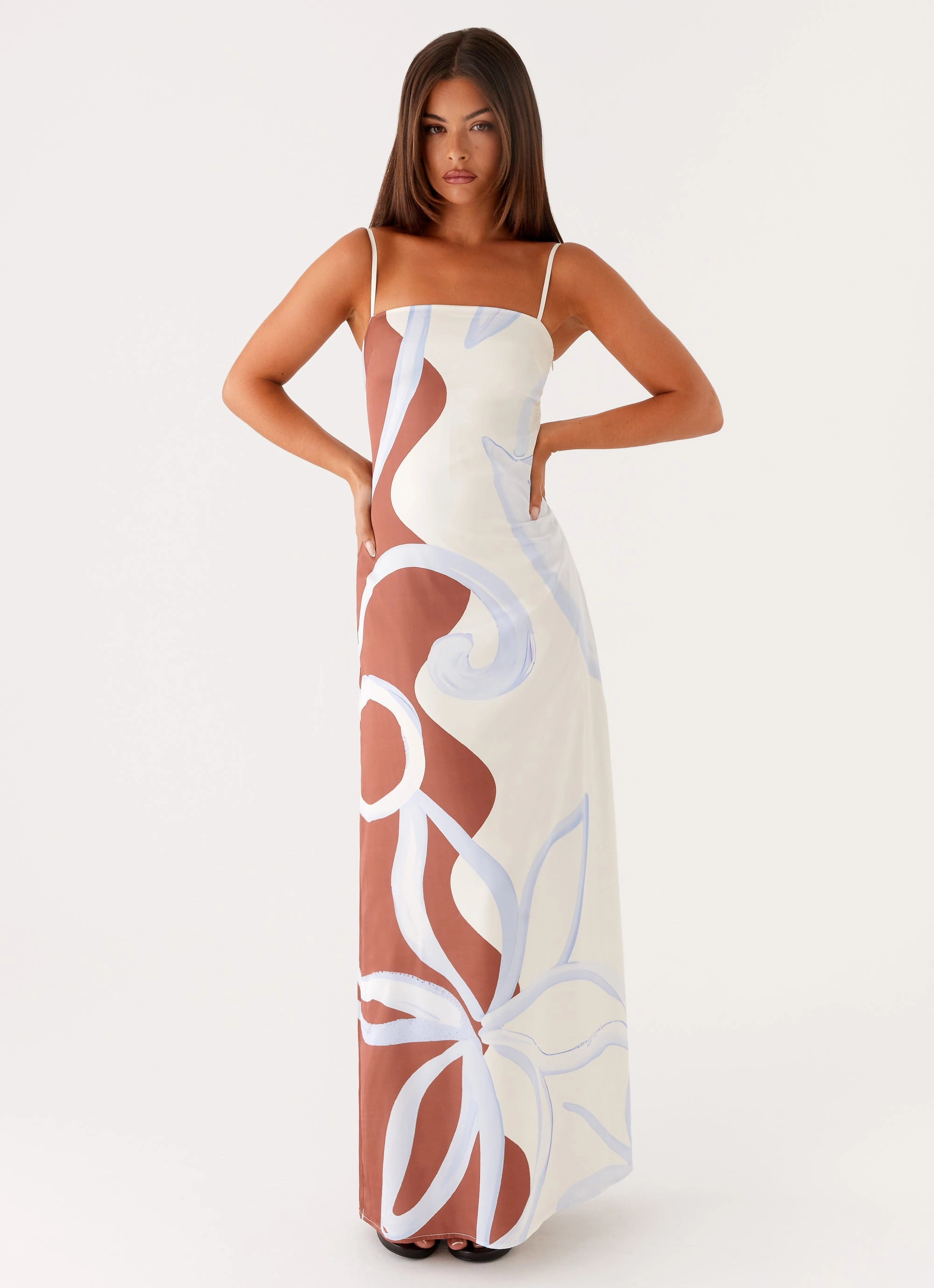 Aster Bloom Maxi Dress - Bloom Wave Print Comfortable and breathable