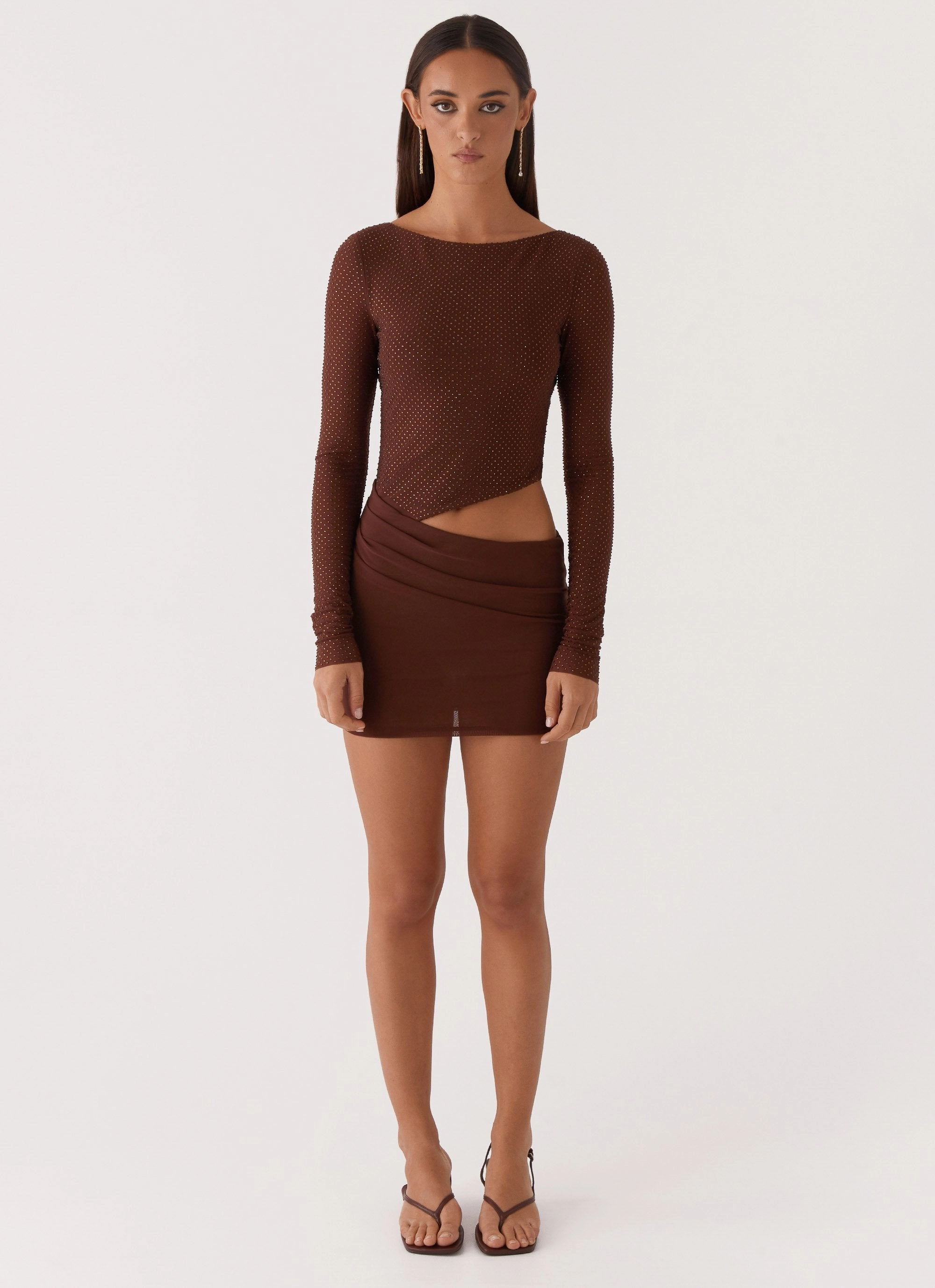 Classic Move Limited-Edition Catch The Night Sequin Mini Dress - Chocolate