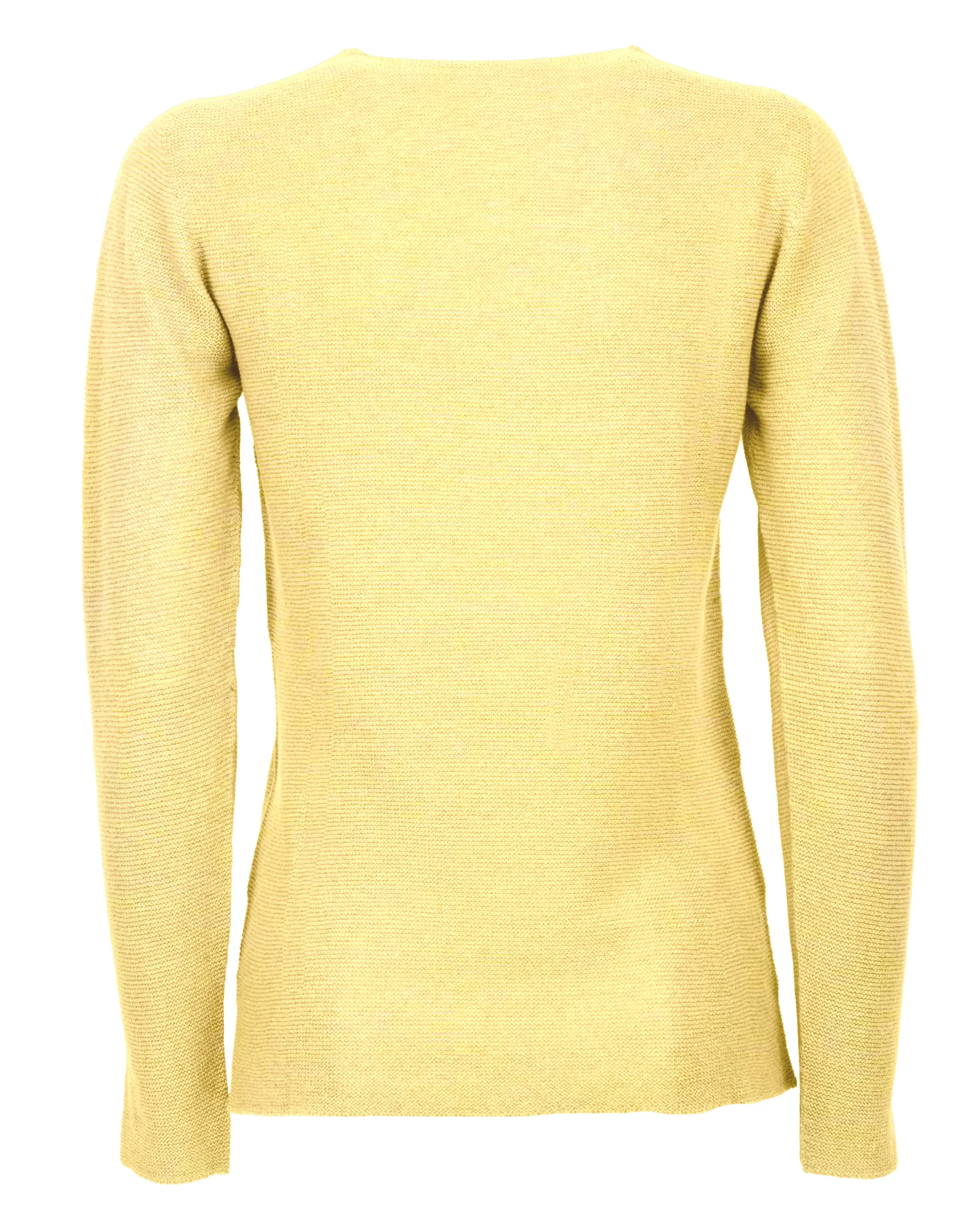 NEW FALL 24 - Women's Pure Cashmere Links Stitch V-Neck Lemon