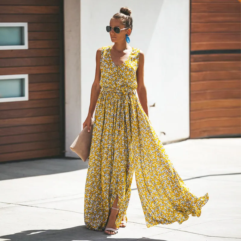 New Print Temperament Commuter Sleeveless Bohemian Dress