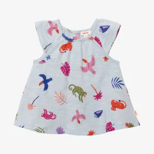 Newborn girls' blue blouse