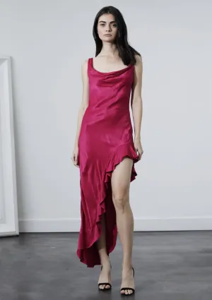 Cozy Layers Chic casual Azelea Midi Dress - Hot Pink