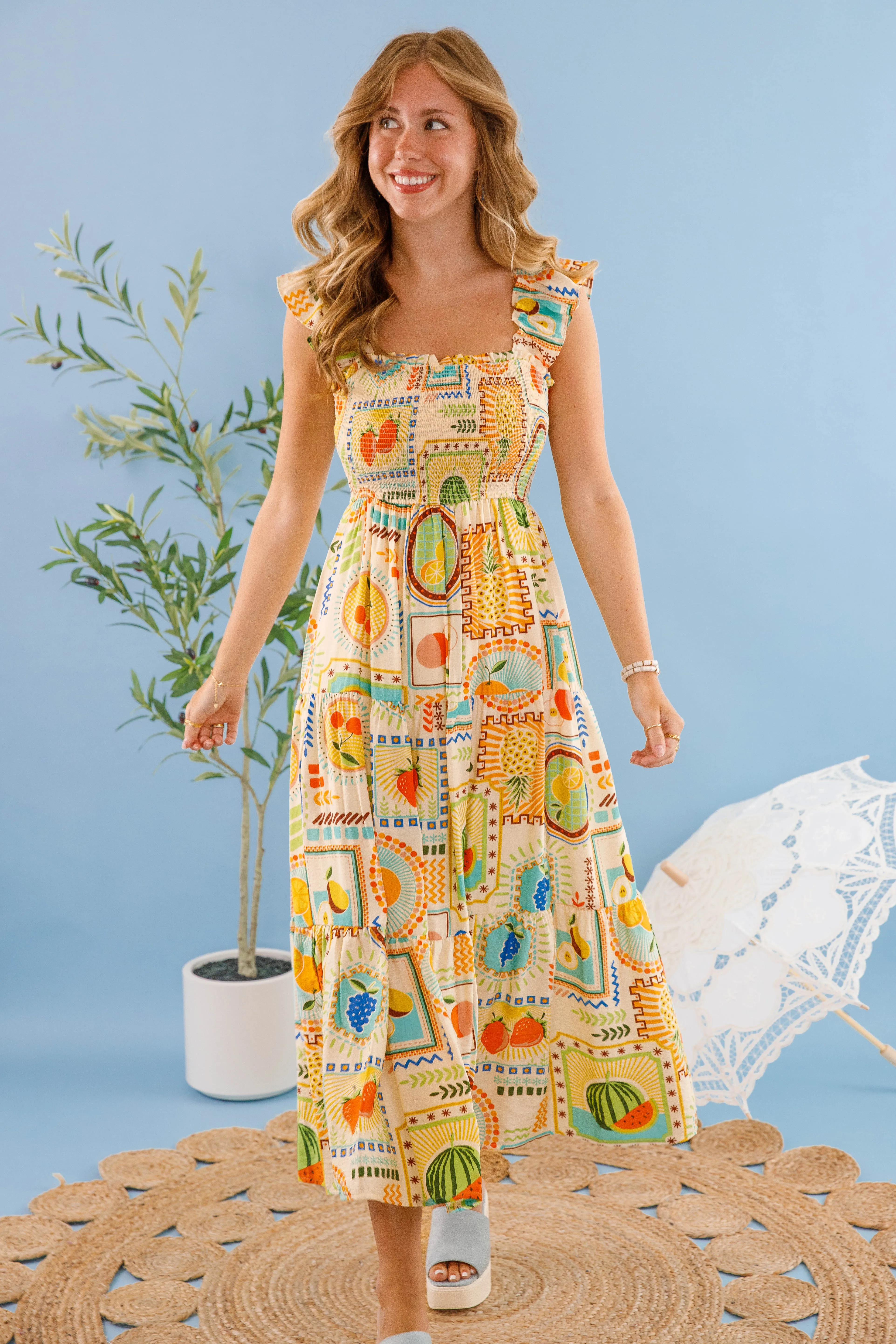 Breathe In the Fresh Air Midi Dress Bust-Enhancing Stylish Feel