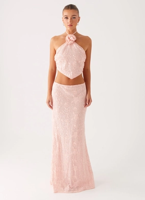 tech fabric Nico Sequin Maxi Skirt - Pink