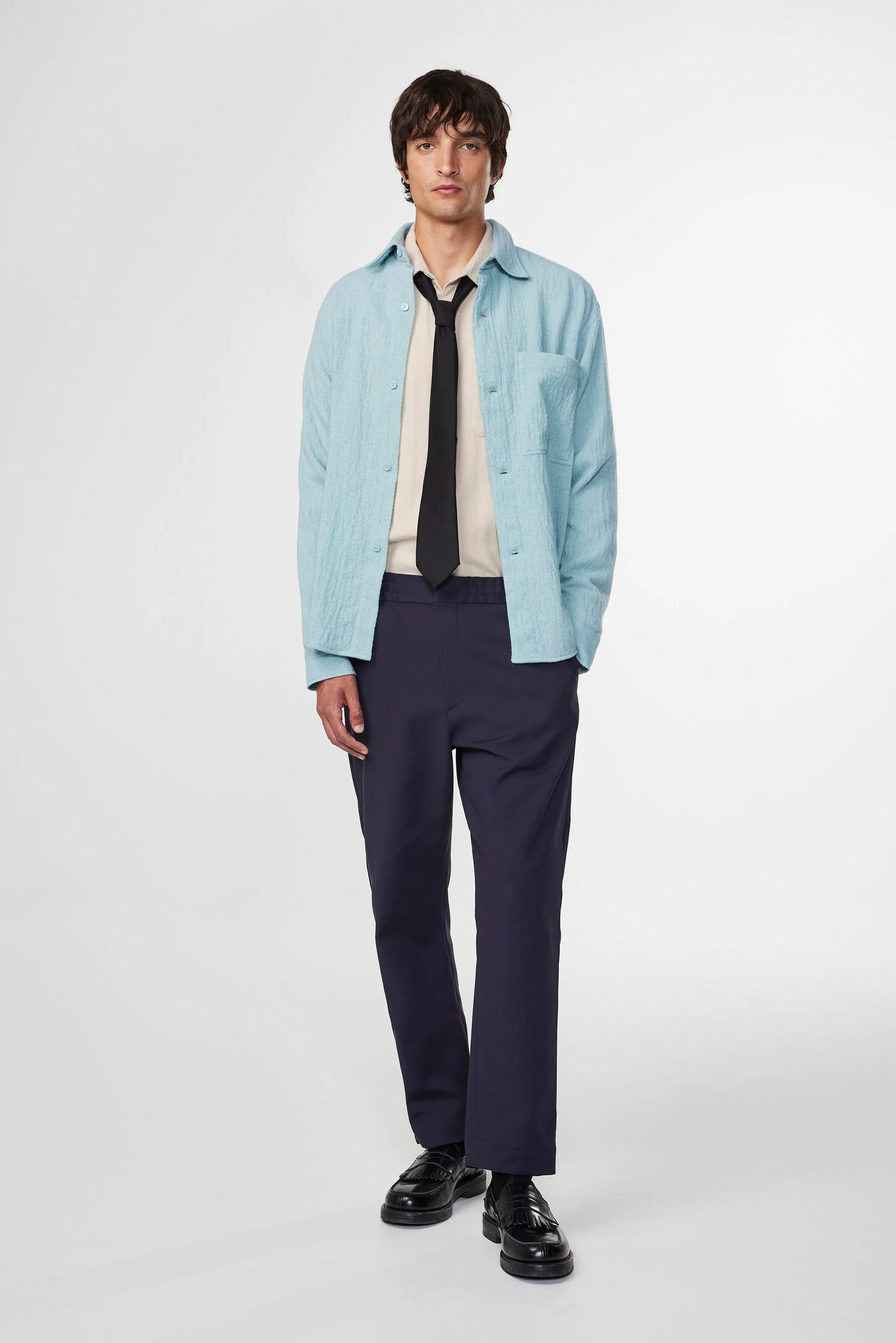 NN07 ADWIN 5366 WOOL BLEND OVERSHIRT - OLYMPIC BLUE