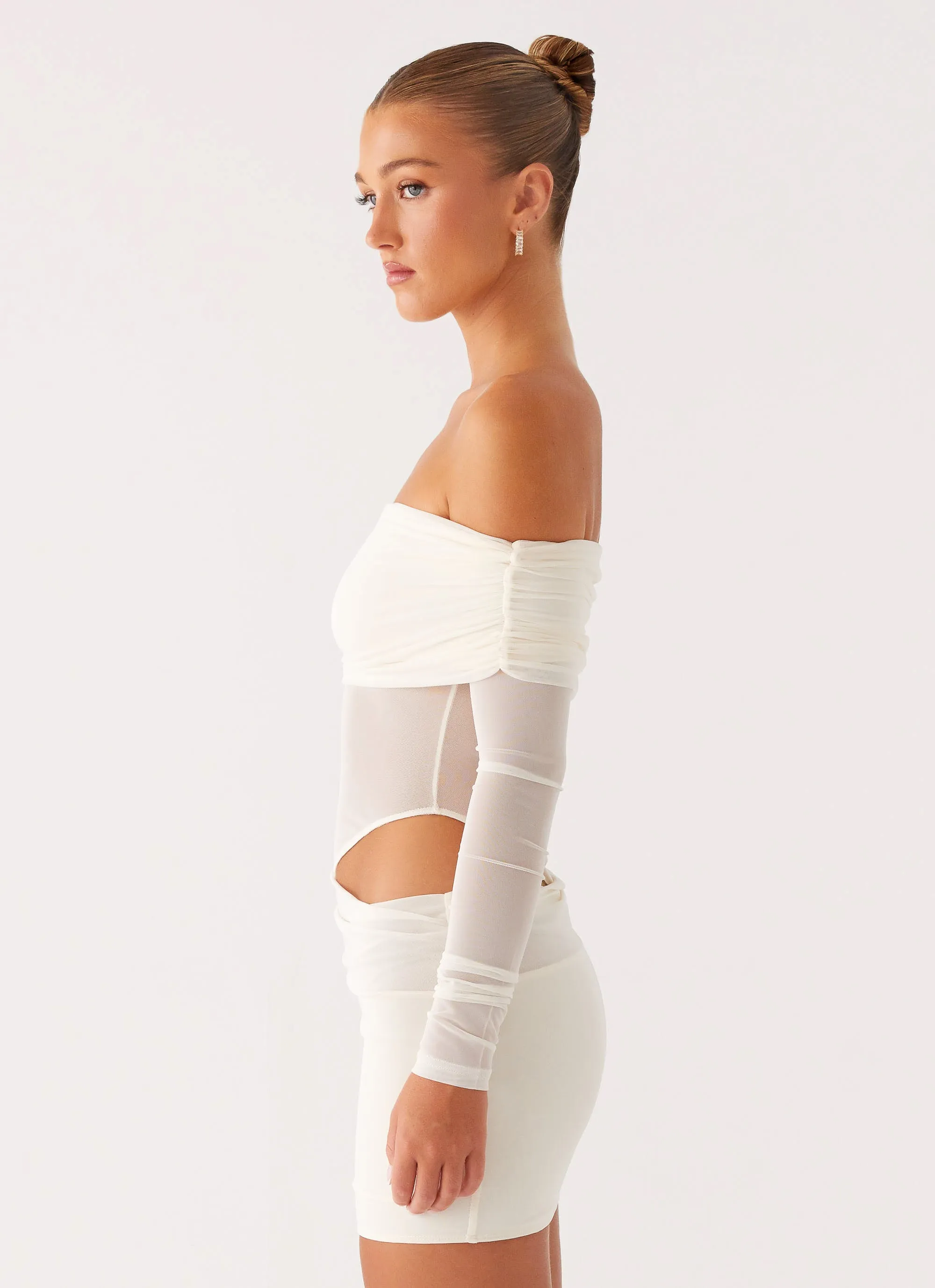 No Doubt Mini Dress - Ivory Magic Day Sharp Motion