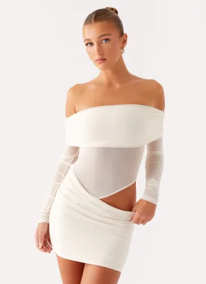 Evening Chic Silky Silhouette No Doubt Mini Dress - Ivory