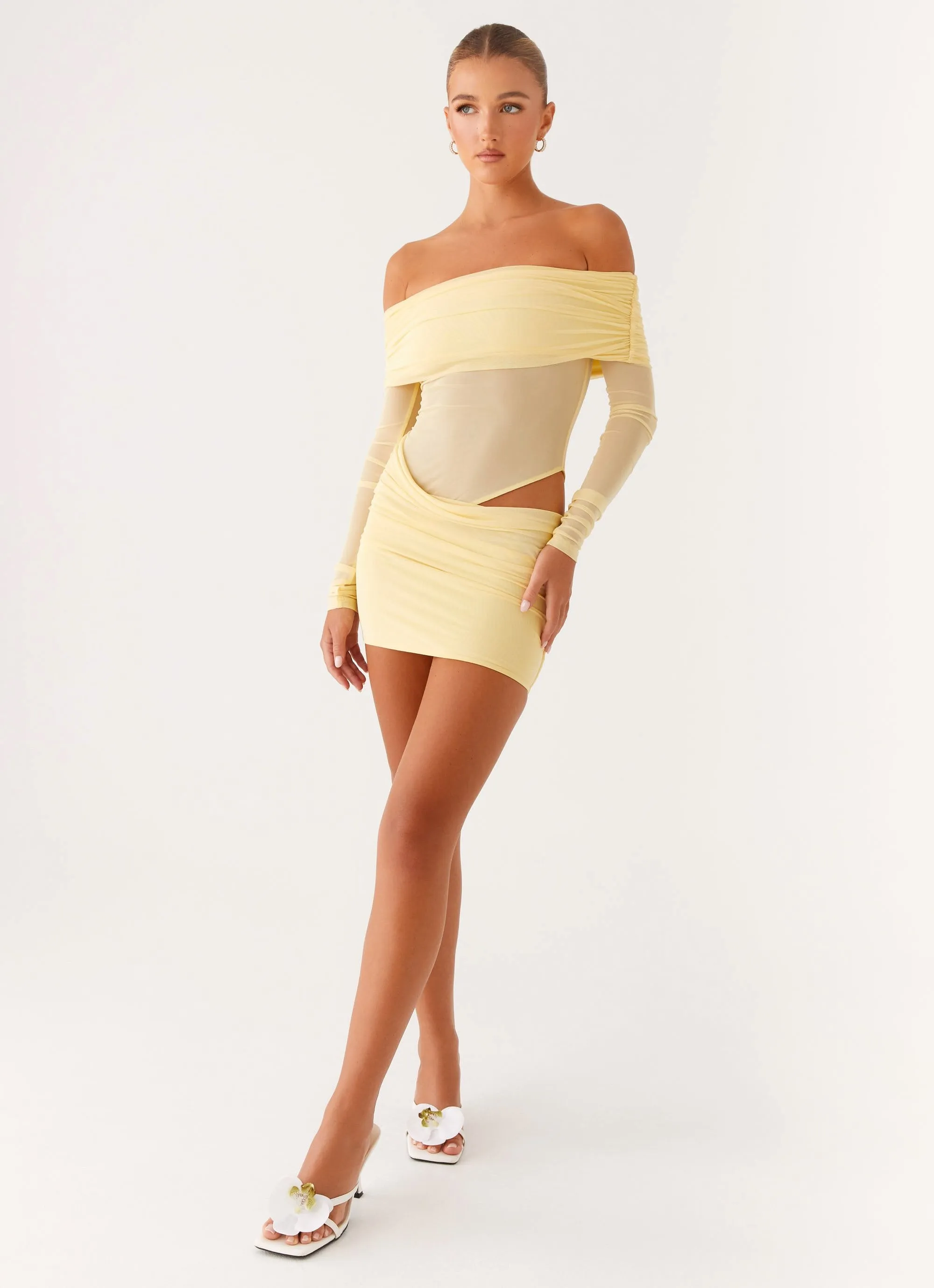 No Doubt Mini Dress - Yellow Comfy Fit Wear Stylish Design