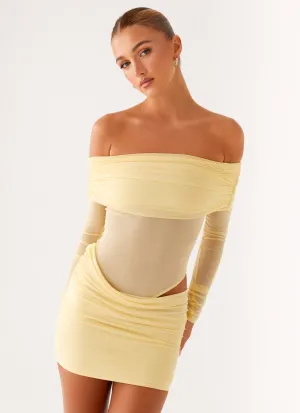 Floating Shape No Doubt Mini Dress - Yellow