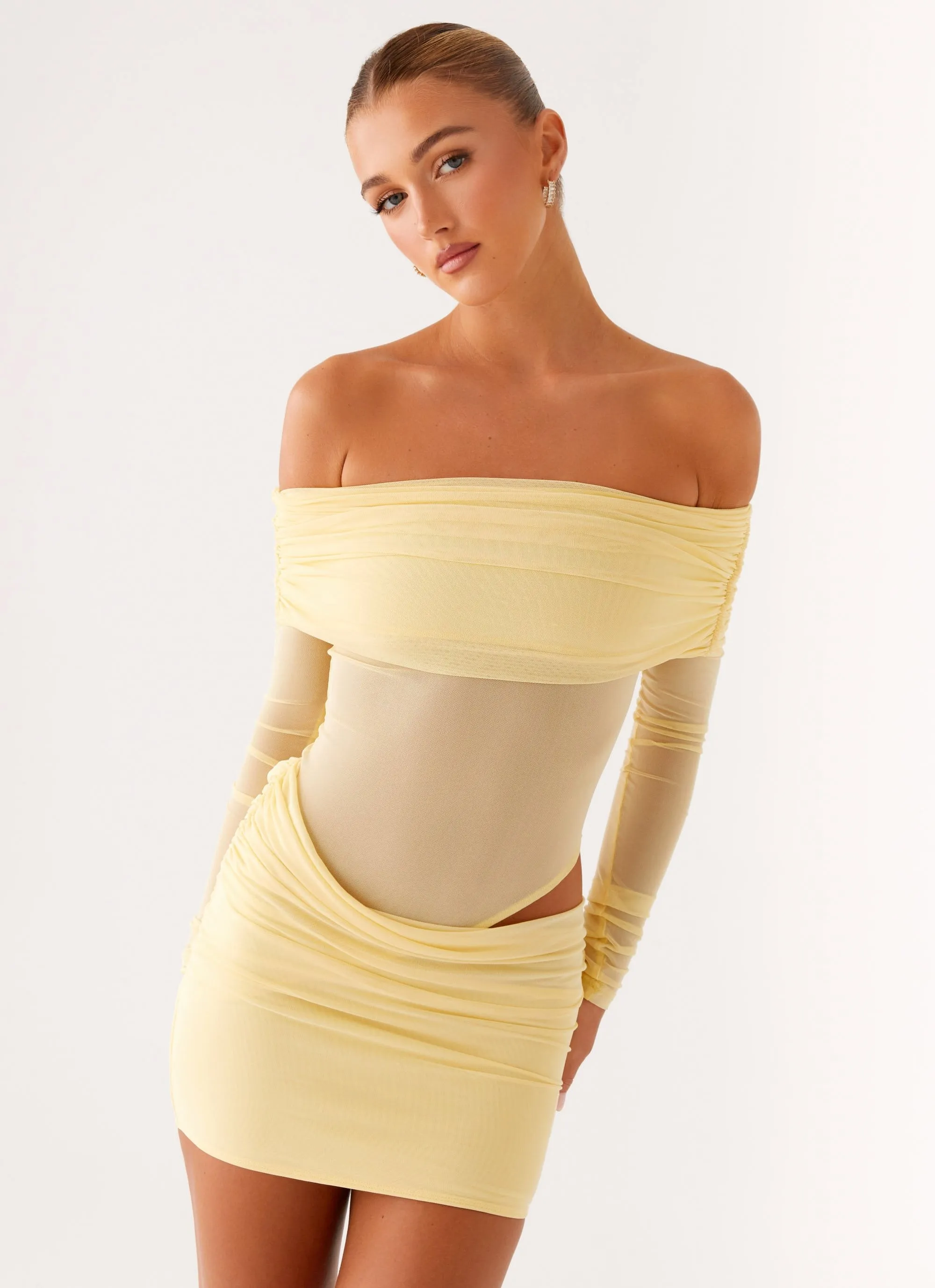 Floating Shape No Doubt Mini Dress - Yellow