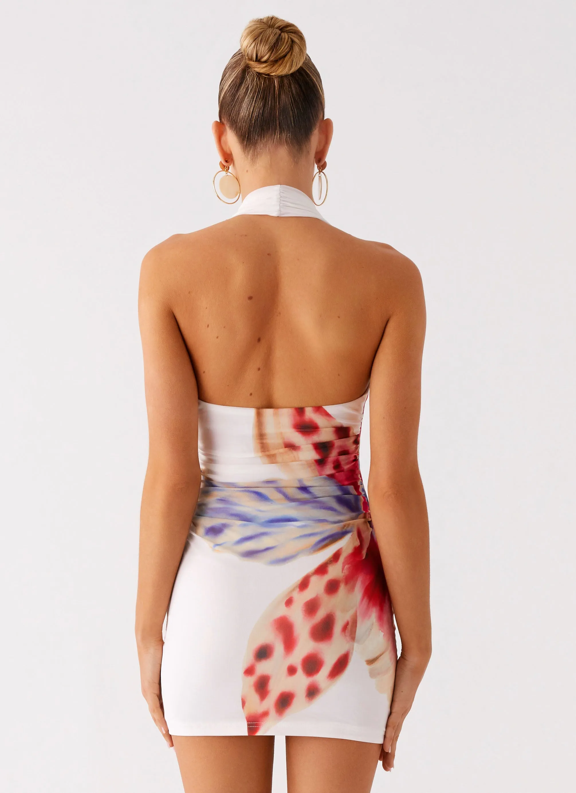 Light Fabric No Time Mini Dress - White Sea Bloom