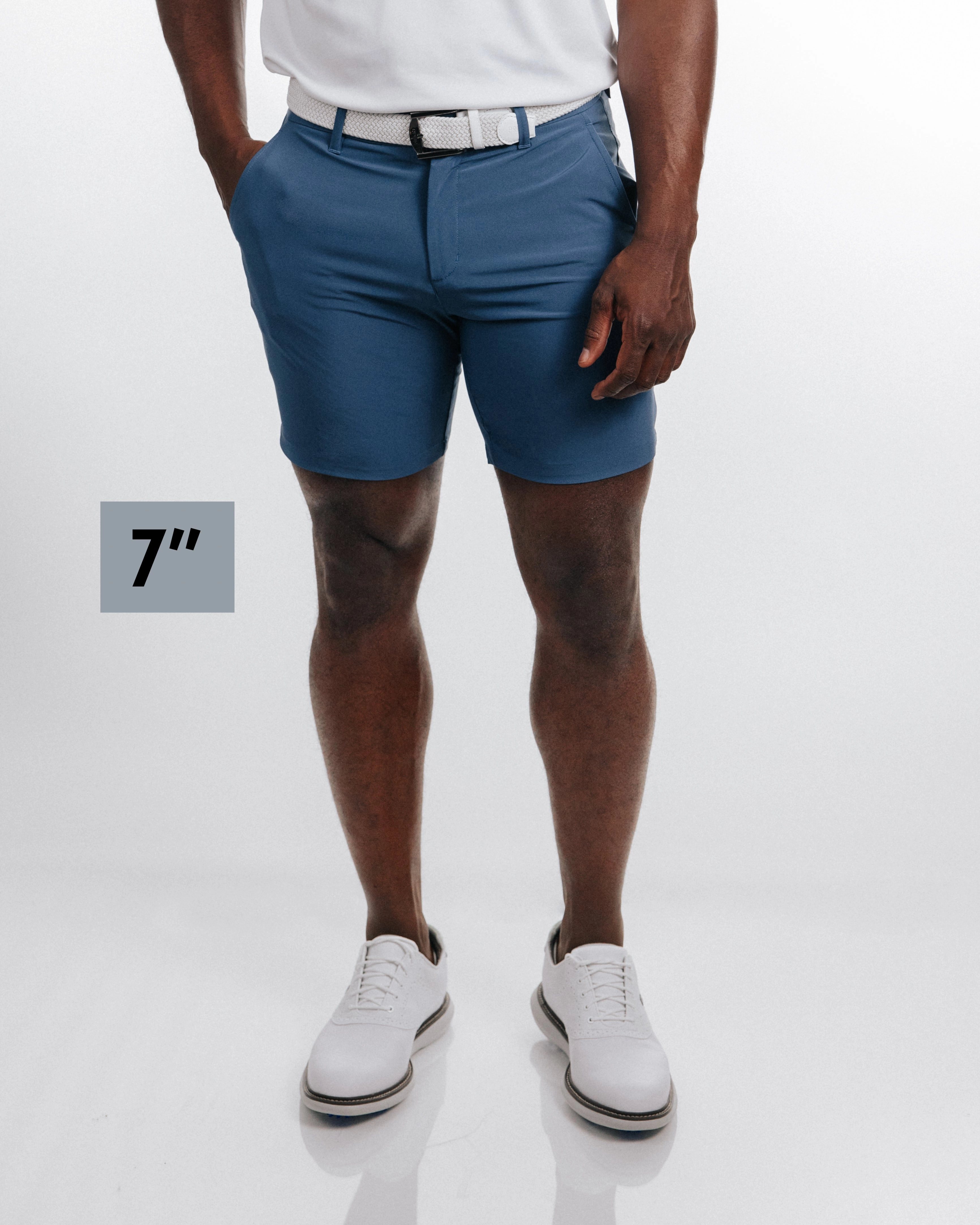 Men's Slate Blue Golf Shorts Durable Hemming