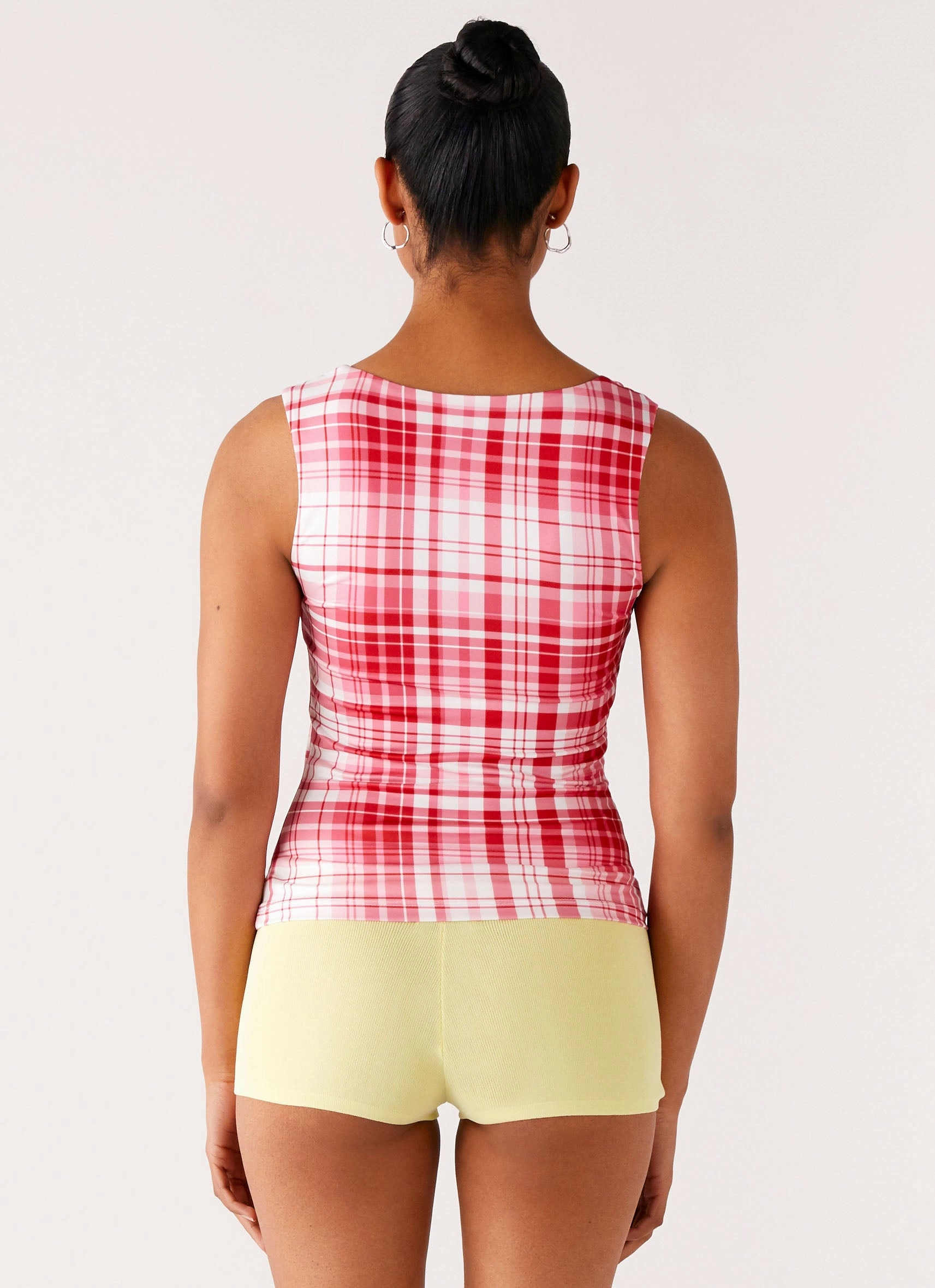 Easy to Wear AllClimateAdaptive No Drama Strap Top - Pink Check