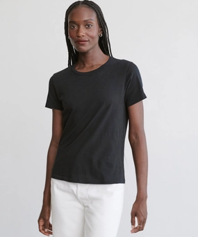 YarnDyeStripe Flowing Design Cotton Slim Tee
