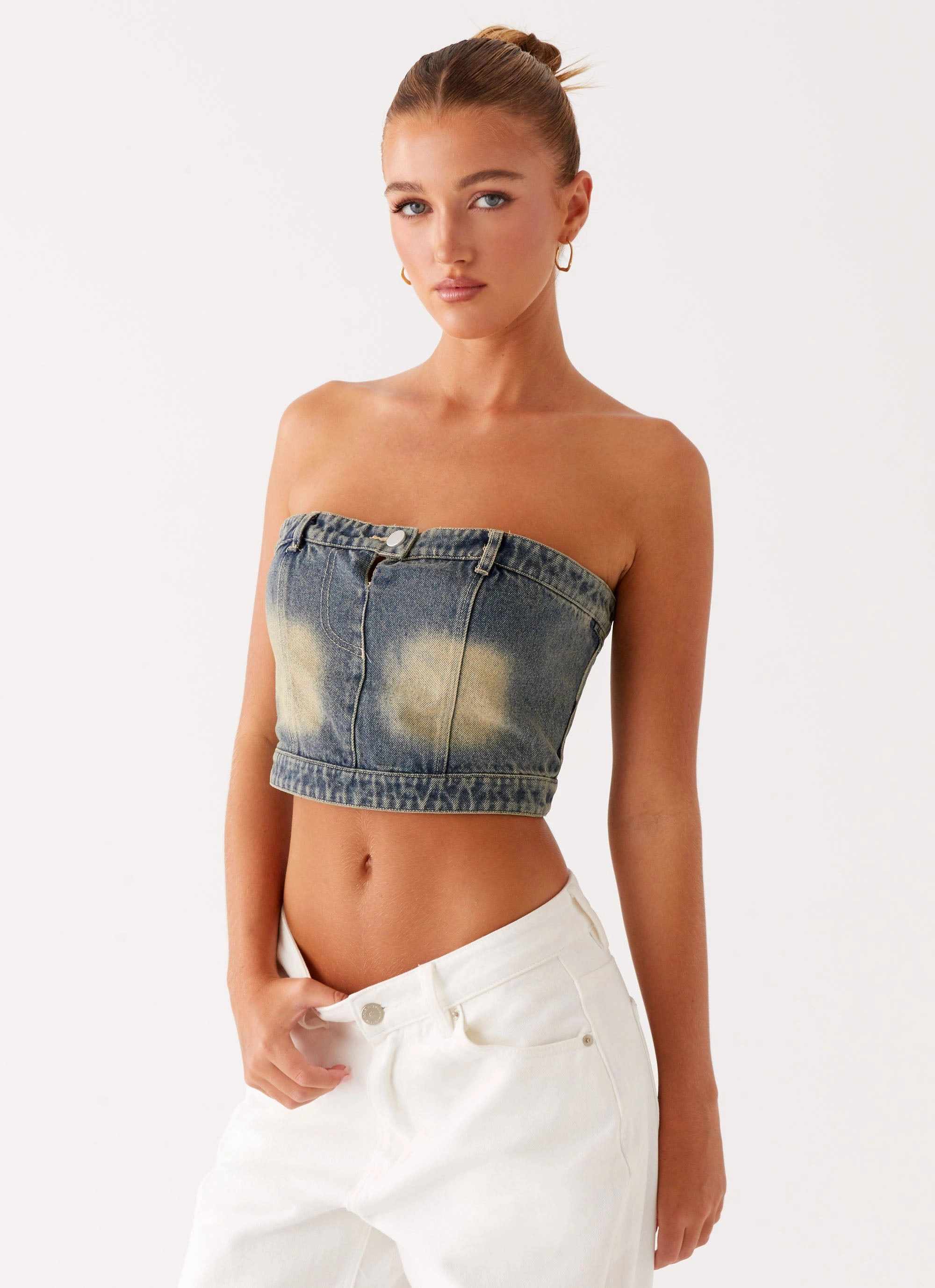 Not Like Us Denim Top - Vintage NonToxicCoating