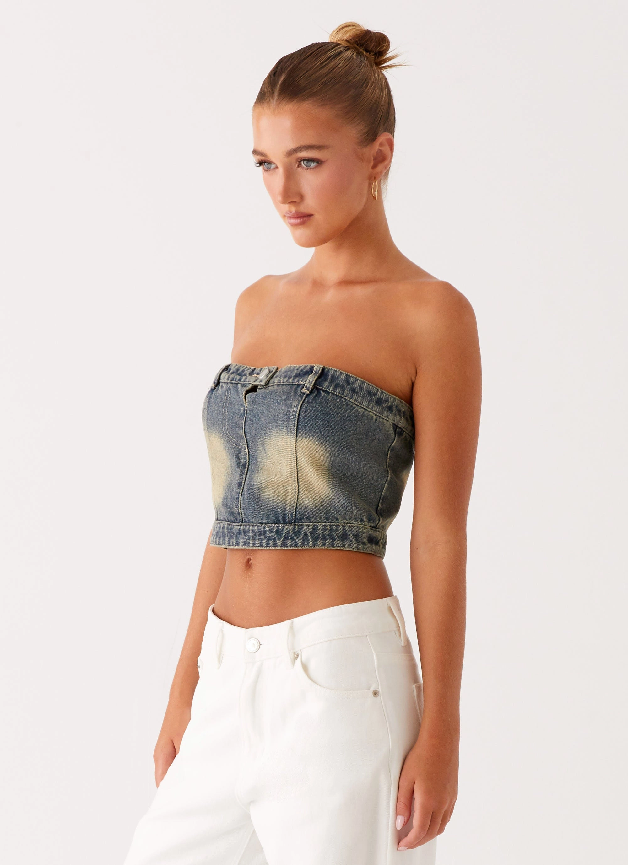 Not Like Us Denim Top - Vintage Low Profile Collar FadeResistant Coating