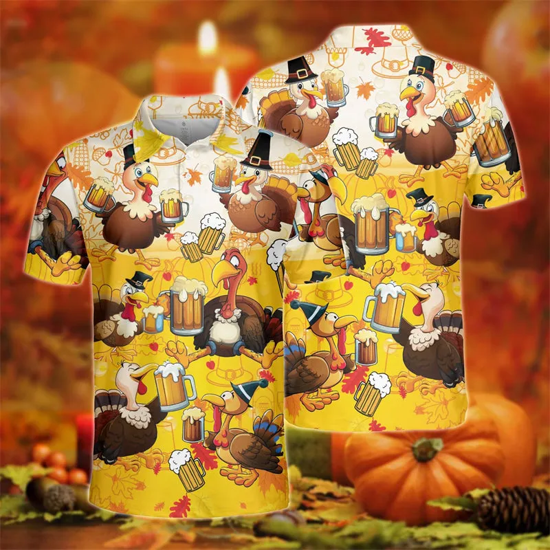 Noah – Harajuku Cartoon Turkey Polo Shirt