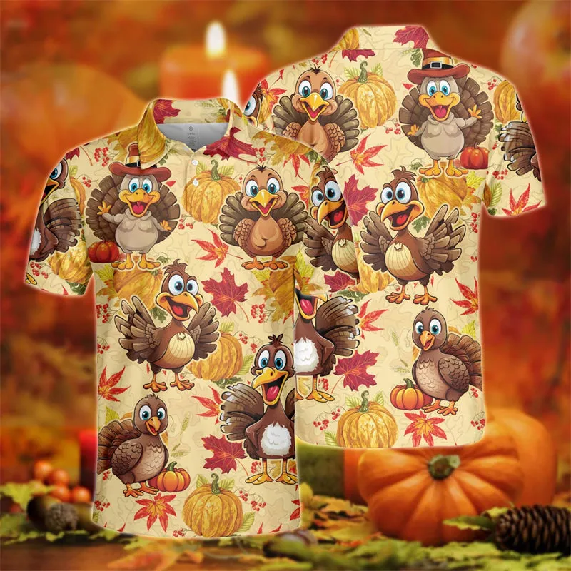 Noah – Harajuku Cartoon Turkey Polo Shirt