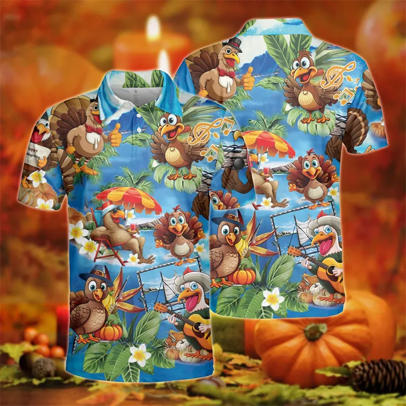 Noah – Harajuku Cartoon Turkey Polo Shirt