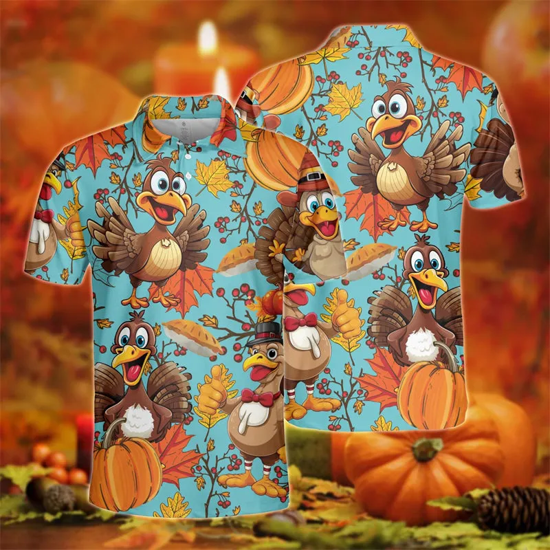 Noah – Harajuku Cartoon Turkey Polo Shirt
