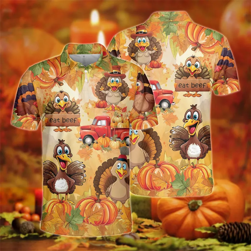 Noah – Harajuku Cartoon Turkey Polo Shirt