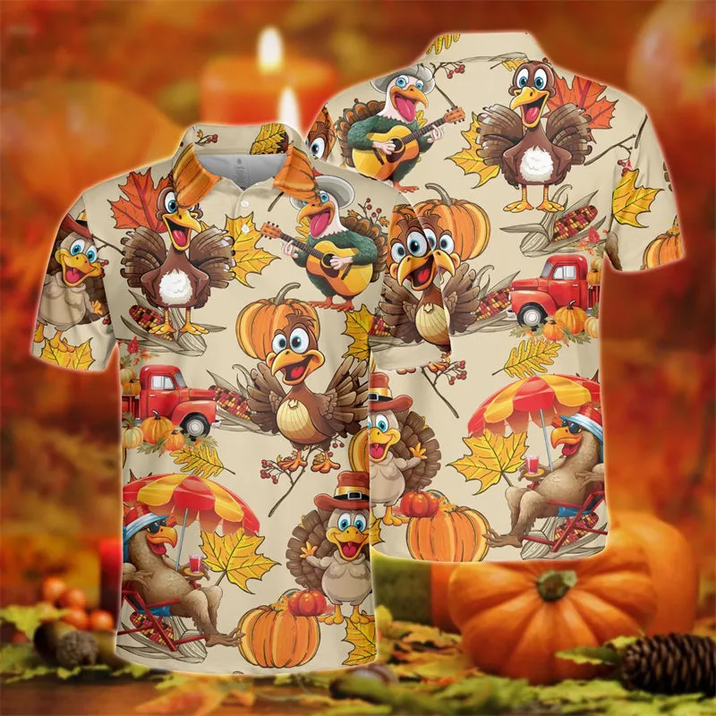 Noah – Harajuku Cartoon Turkey Polo Shirt
