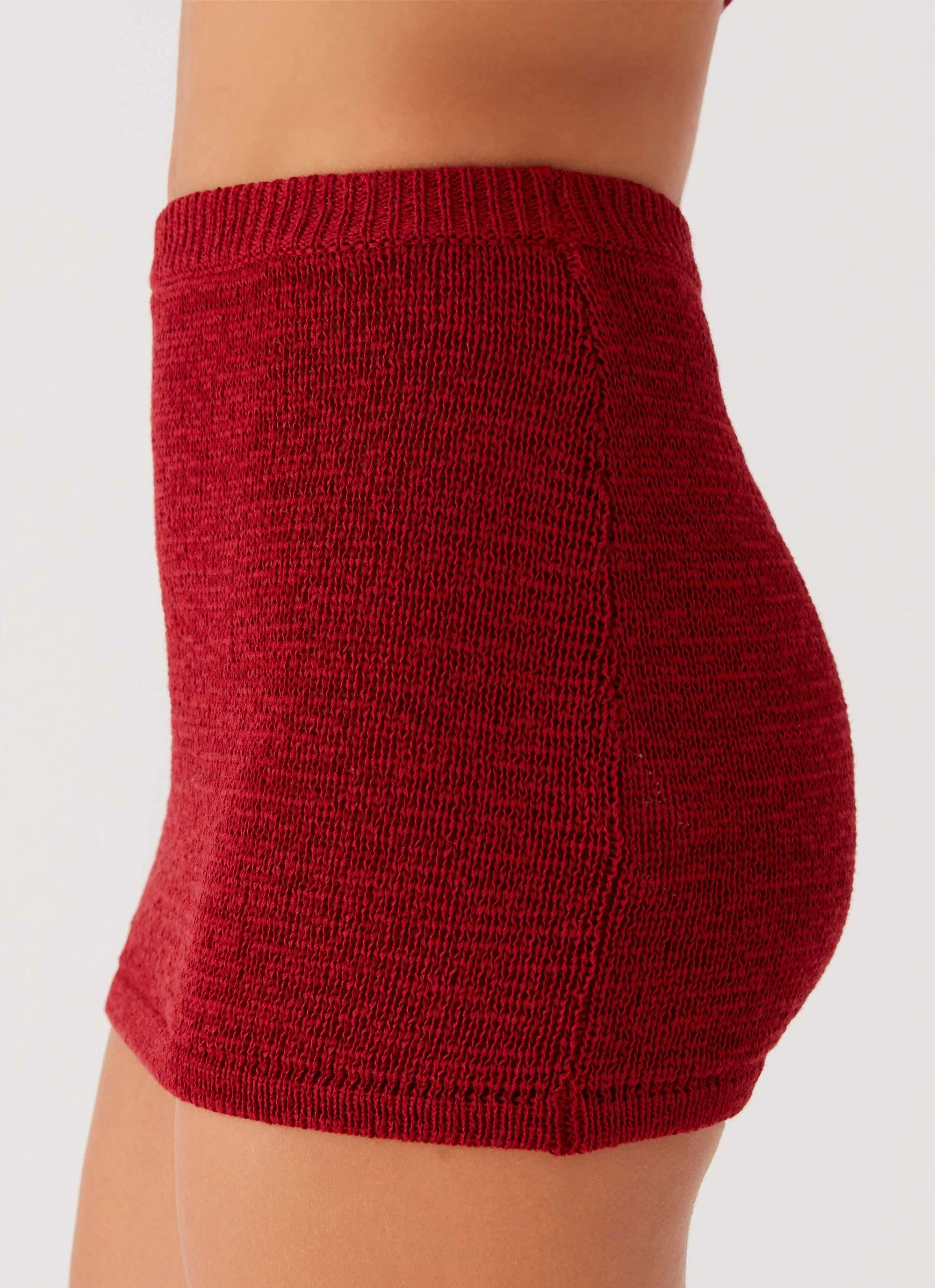 Capri Glow Knit Skirt - Maroon Quick-Dry Fabric Quick Movement Wear