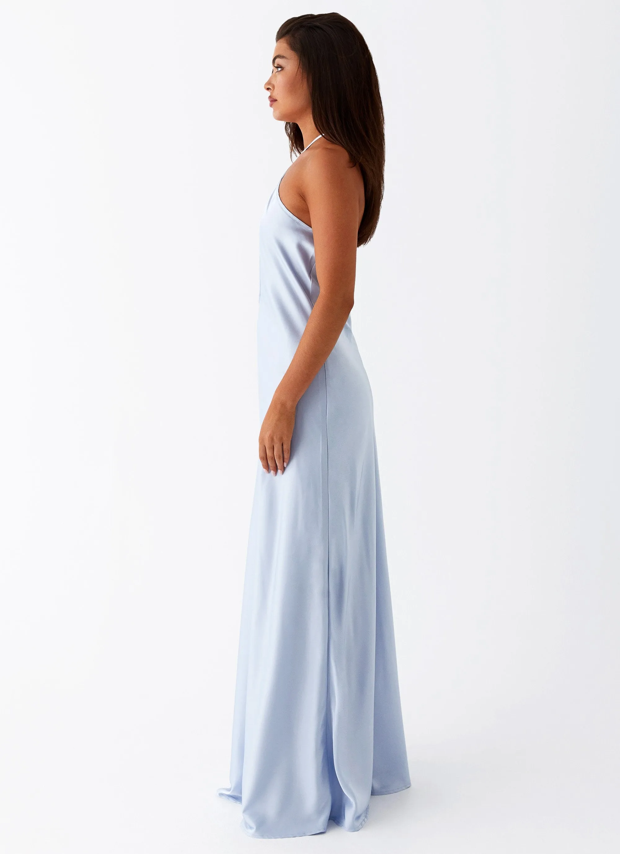 Noir Symphony Maxi Dress - Ice Blue Sharp Mood