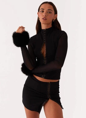 Tayanna Mini Skirt - Black Tear Resistant Fabric WaterRepellentCoating