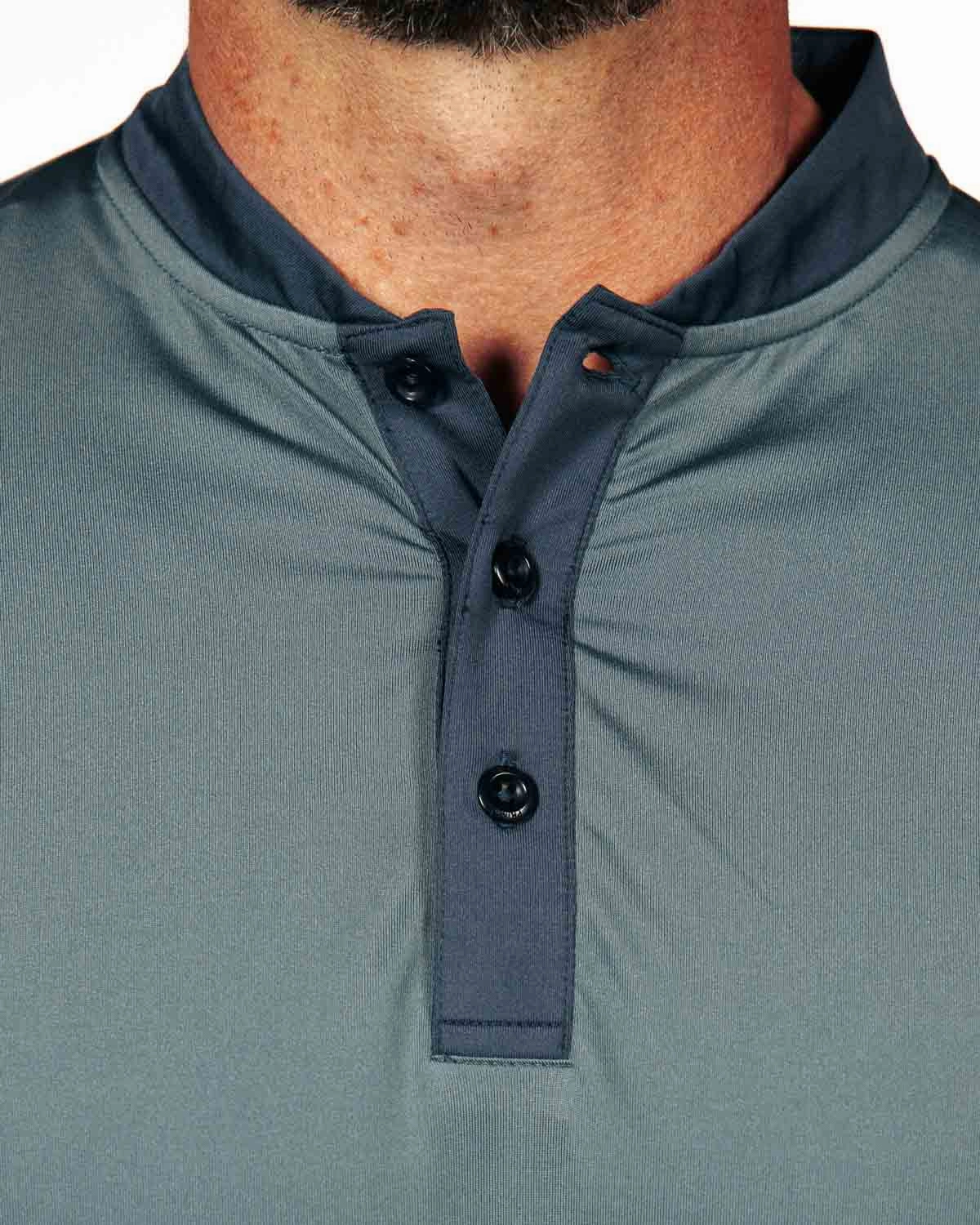 Tactile Soft Texture QuickDry Two Tone Navy/Gray Blade Polo