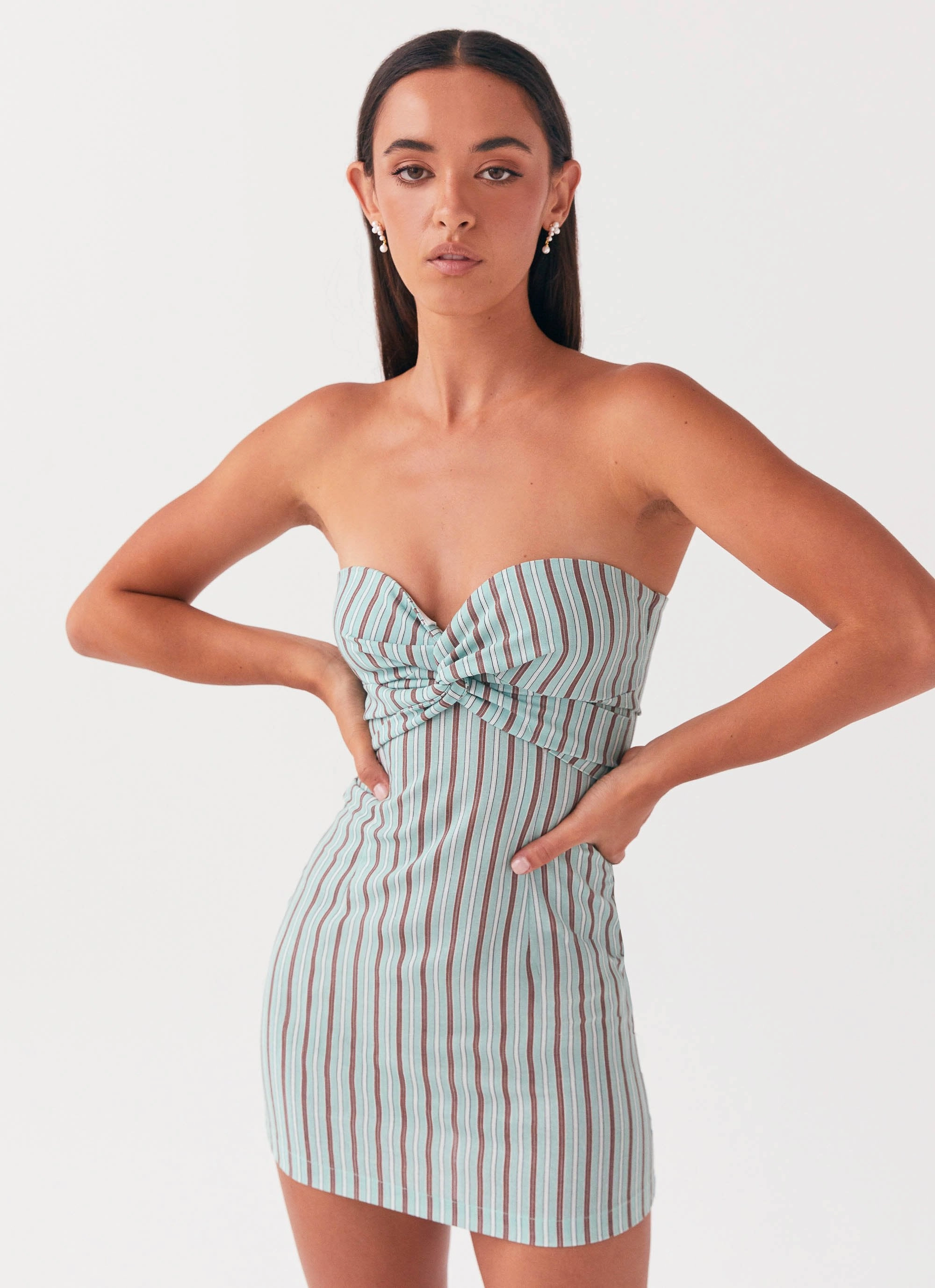 Classic and Modern Noline Linen Mini Dress - Coastal Stripe