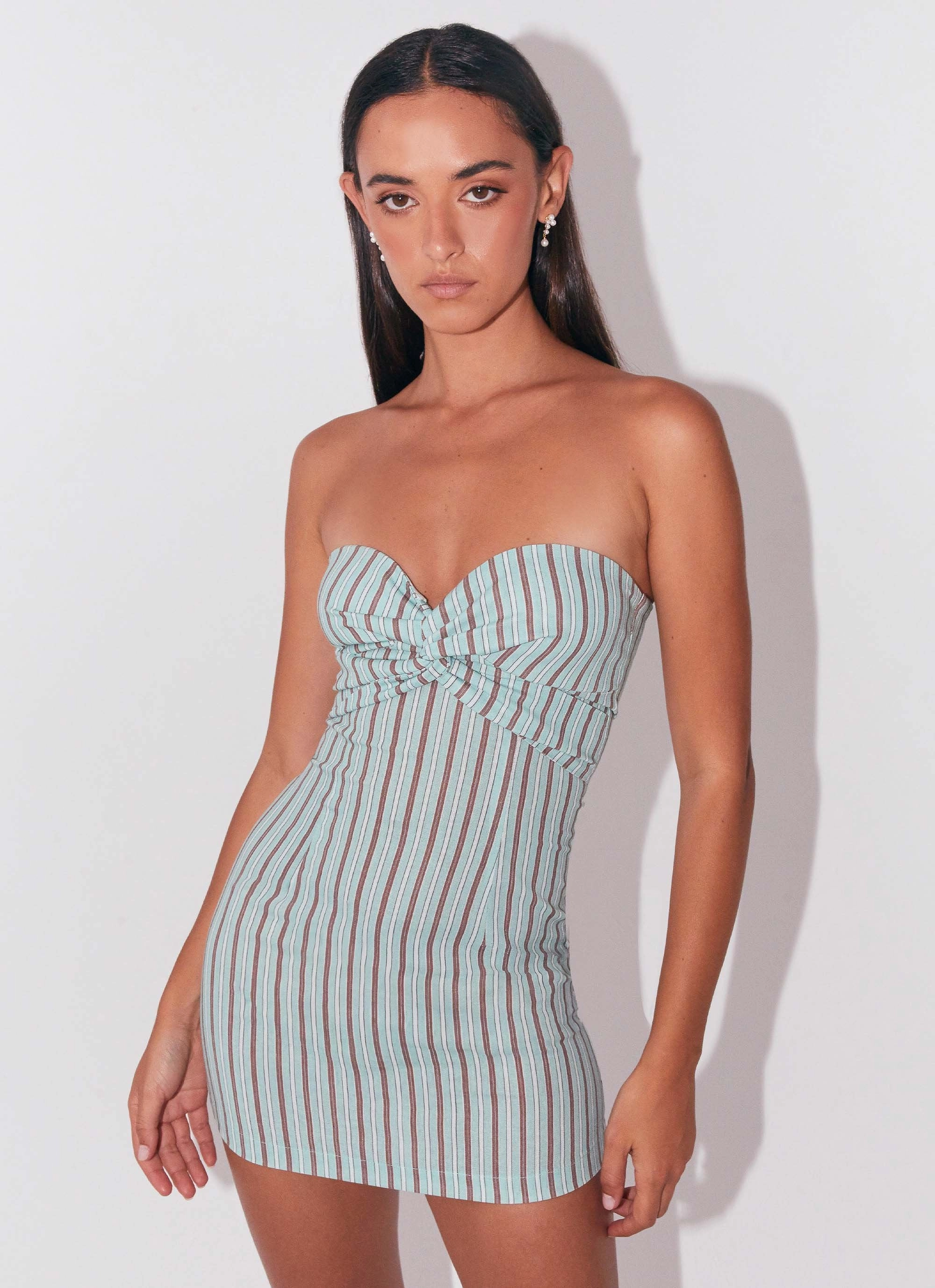 Noline Linen Mini Dress - Coastal Stripe Style Blend Calm Flow