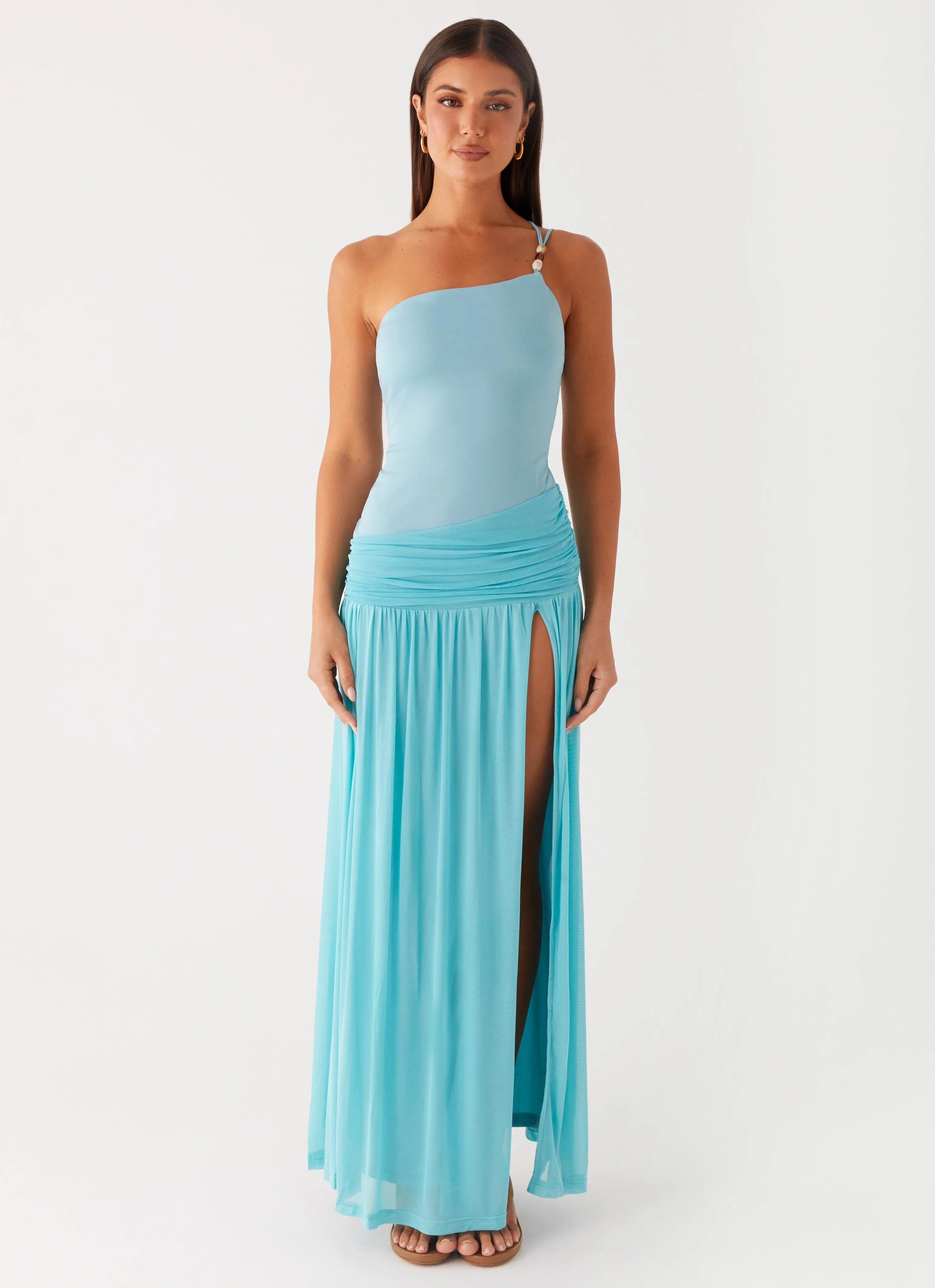 Aurelia Maxi Dress - Aqua Evening Chic