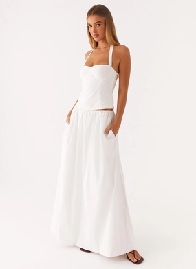 Cheryl Maxi Skirt - White Chilly Weather Wear Refined fit