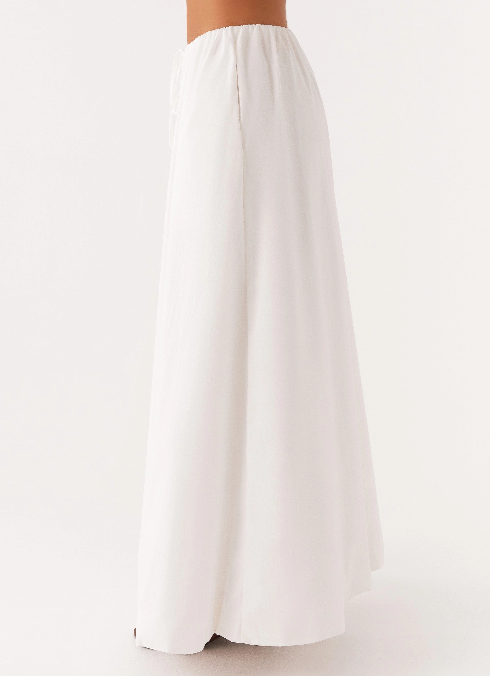 Contoured Panel Design Cheryl Maxi Skirt - White