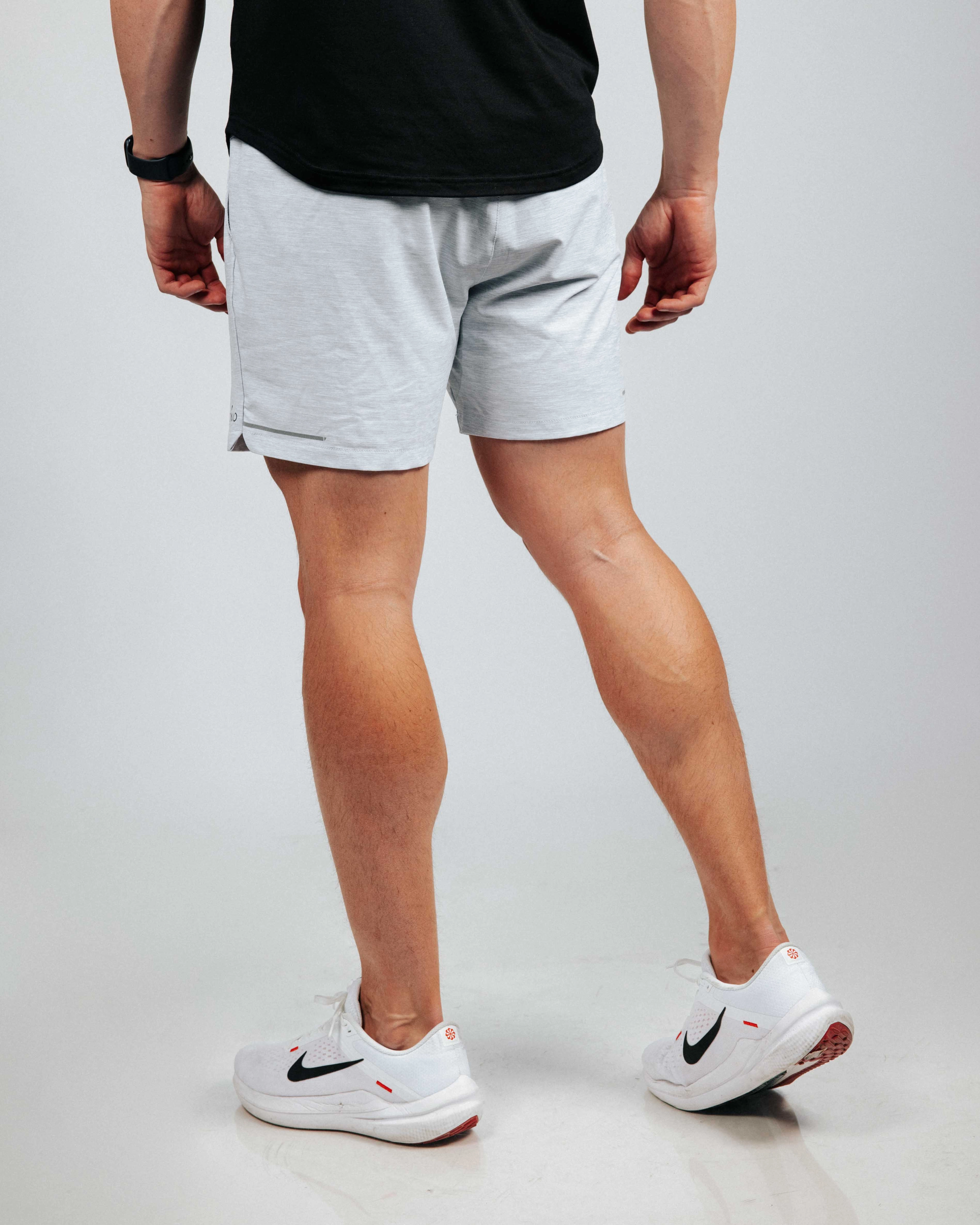 Men's Light Gray Active Shorts w/Liner Commuter Ready Casual Layer Fit
