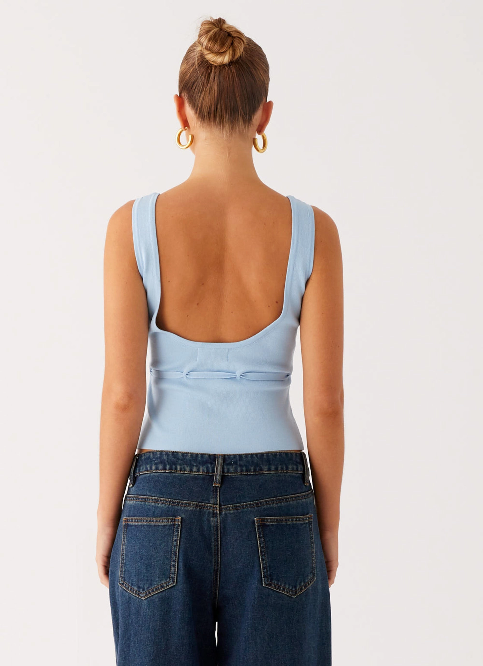 simple design Macall Knit Tank - Blue