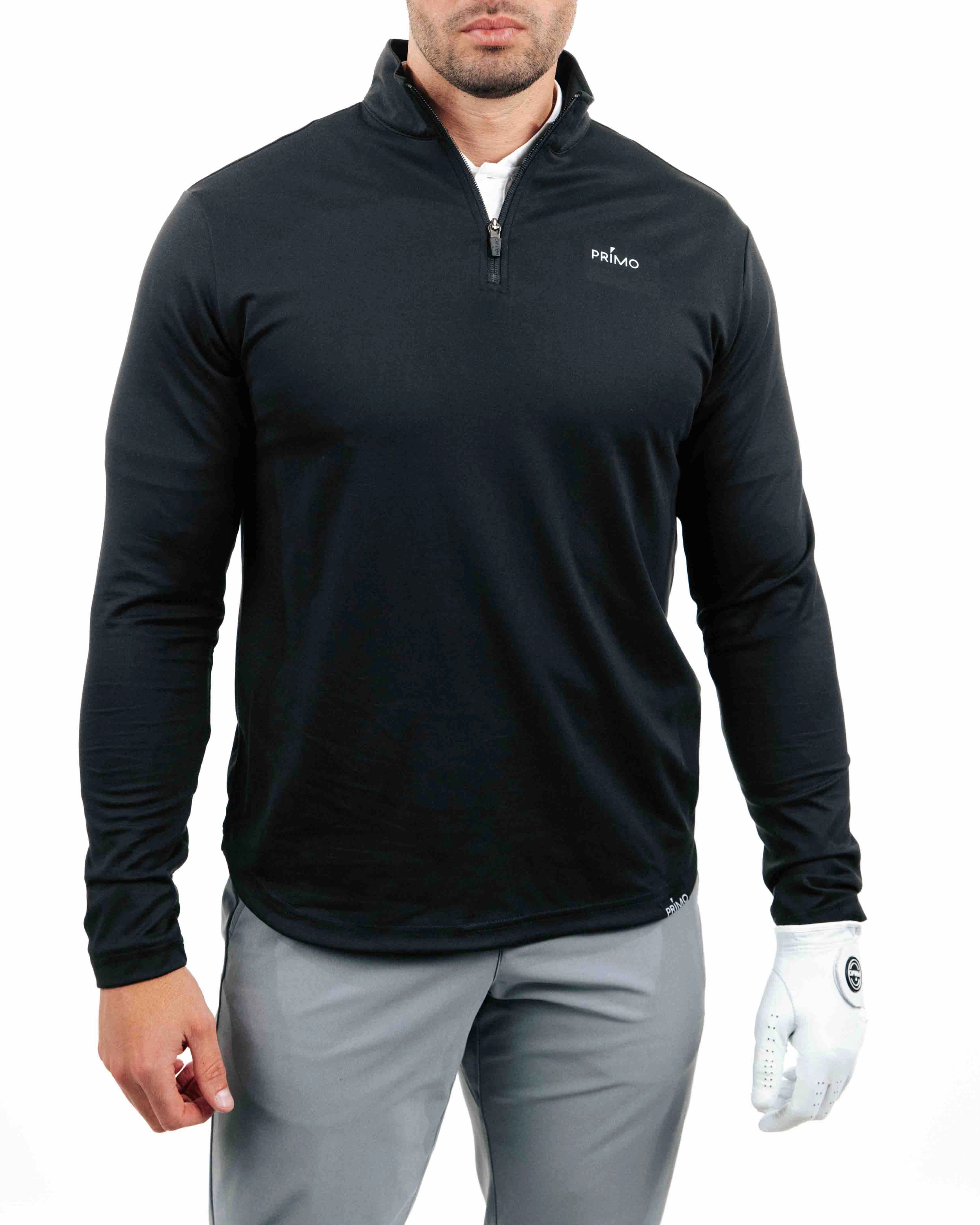 Black Classic Quarter Zip Sport Hoodie