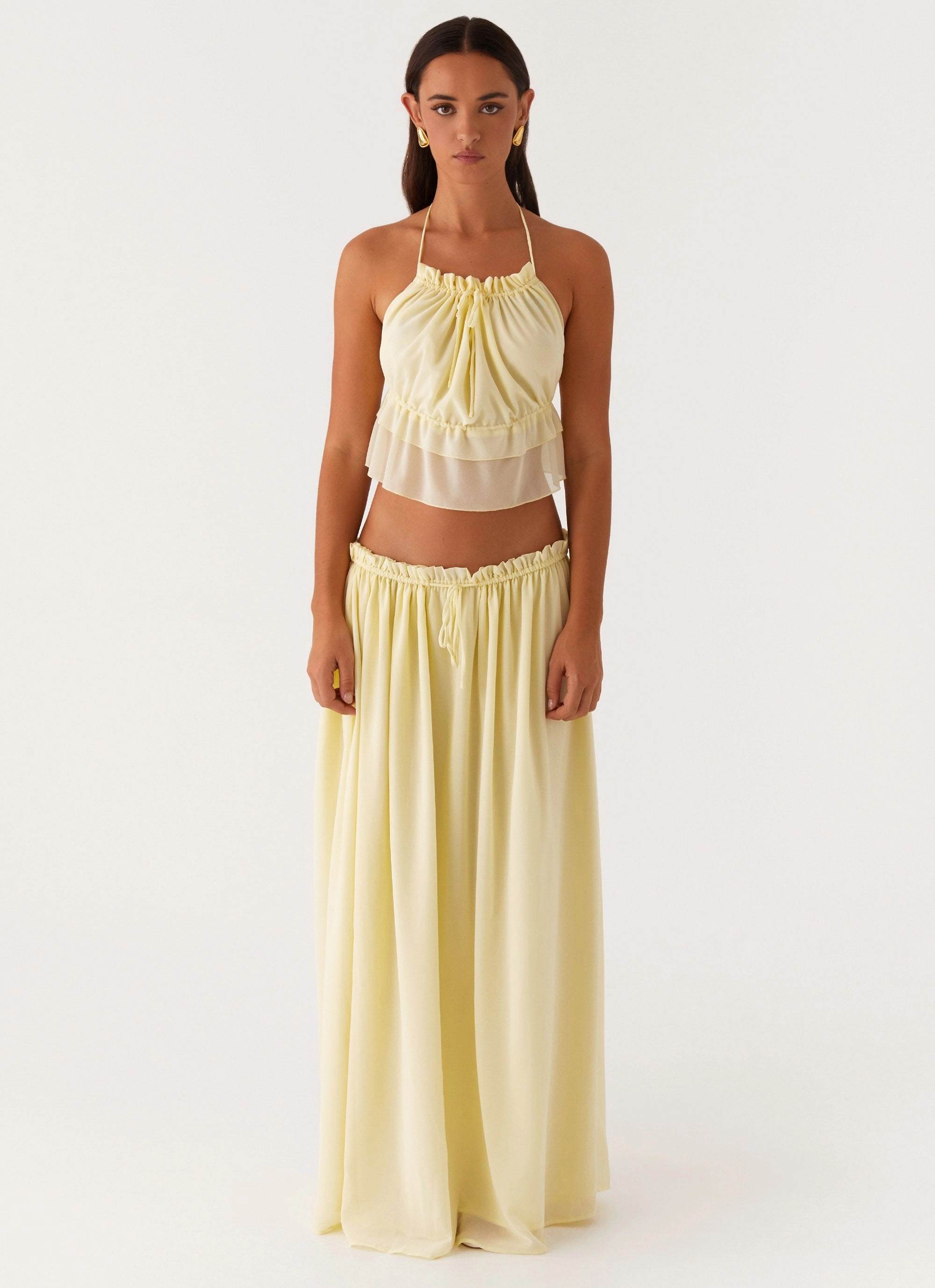 Zaya Maxi Skirt - Yellow Windproof coating Shape Flex