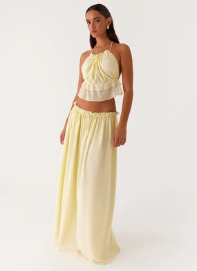 Cozy Casual Zaya Maxi Skirt - Yellow