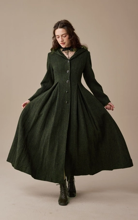 Friction Reducing Finish Curved Hem My Fair Lady 26 | Hooded Wool Coat