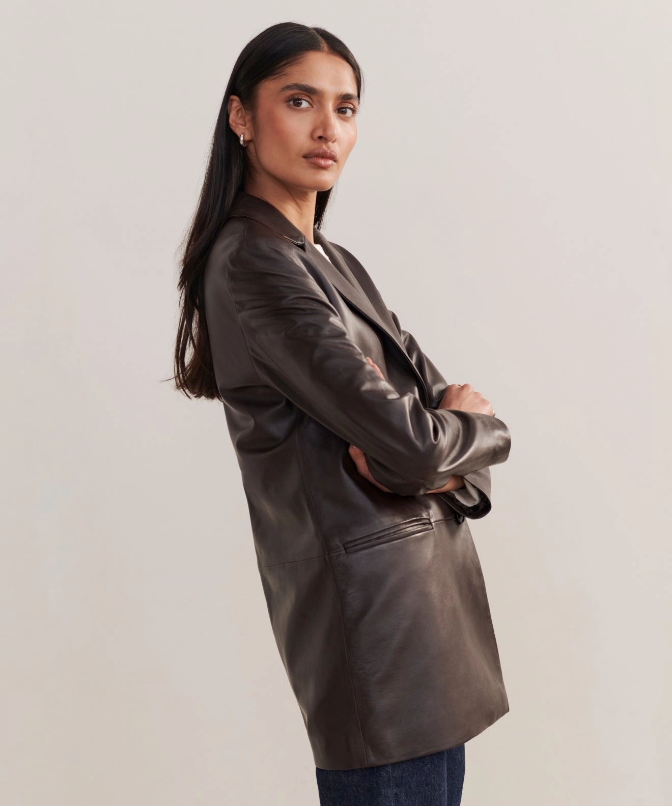 Leather Brooke Blazer Thermal Insulation Temperature Regulating Membrane