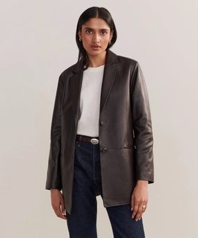 Leather Brooke Blazer Soft Texture Durable Outer Layer