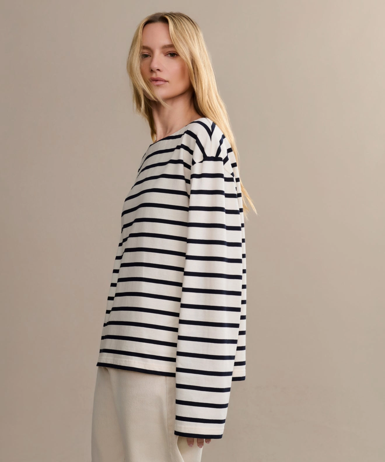 Compact Jacquard Weave Claude Long-Sleeve Tee