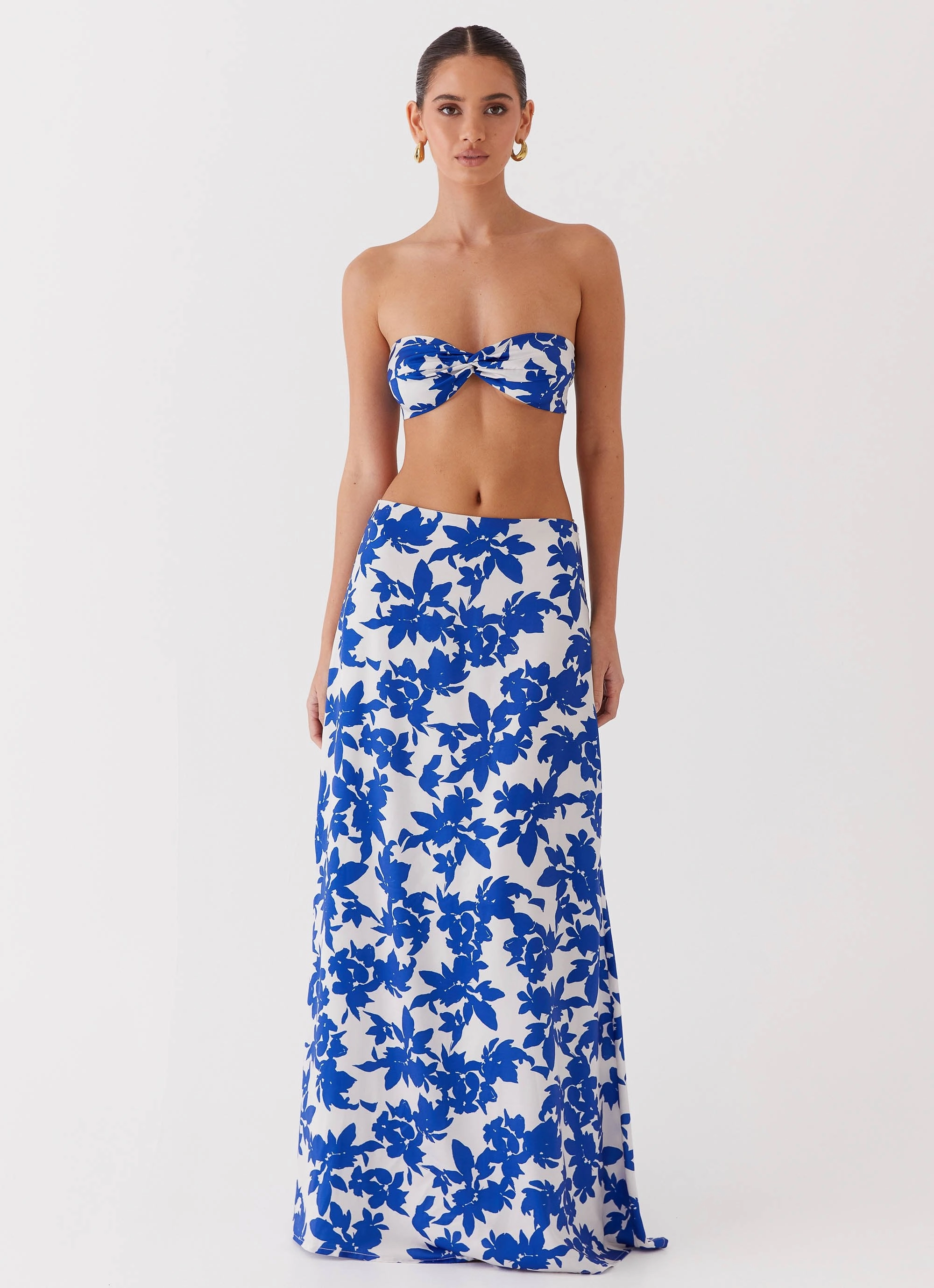 Sky Gaze Twist Top - Blue Floral AntiStaticFinish